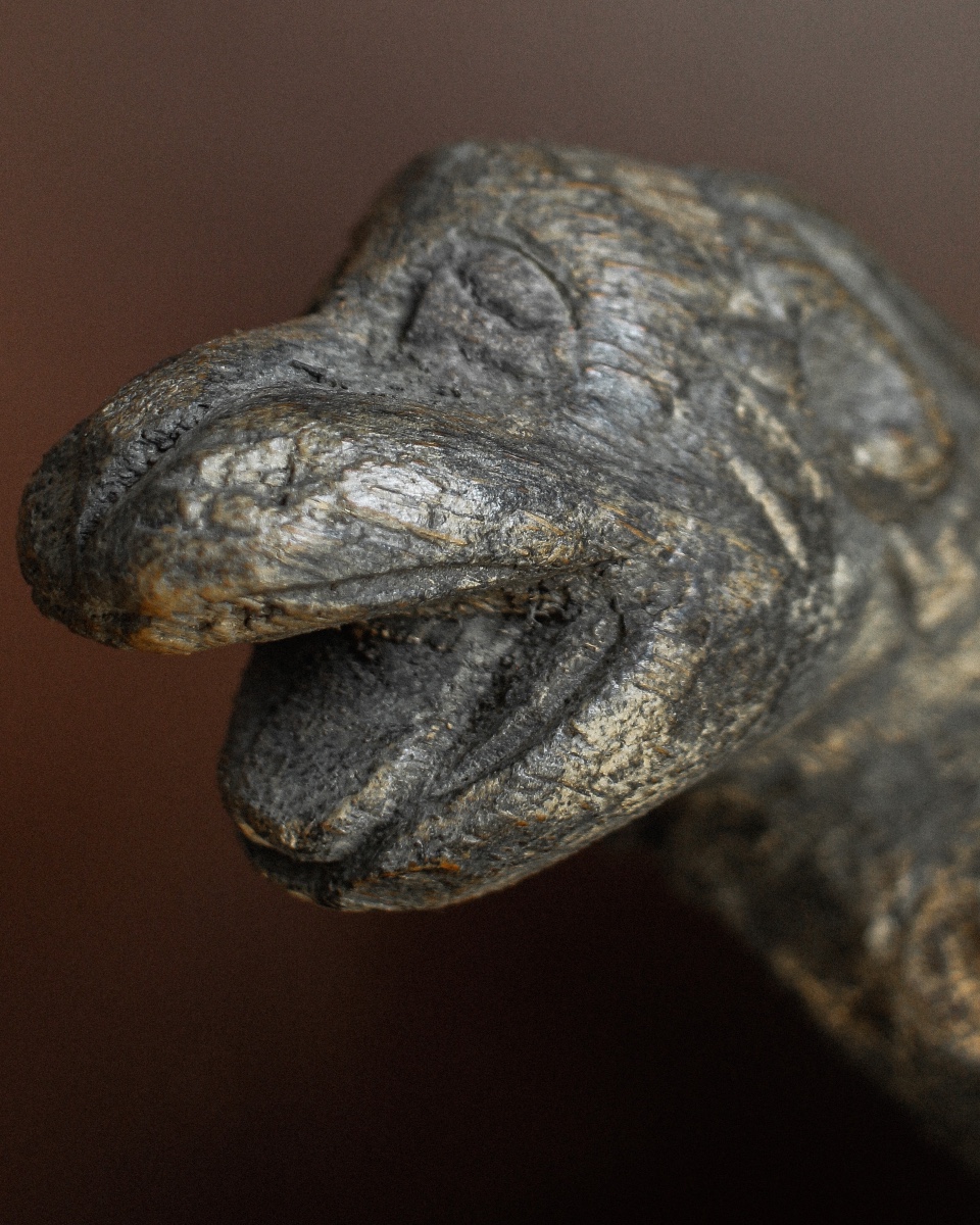 Figurine en bois de palmier du Nouvel Empire égyptien en forme de lion-photo-2