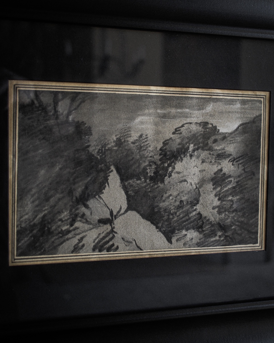 Rocky Landscape, Charcoal On Paper, Dr. Thomas Monro (1759-1833)-photo-2
