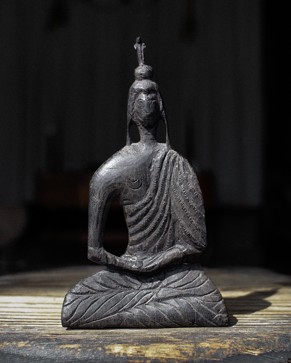 Sculpture de Bouddha naïf de la fin de la période Edo-photo-2