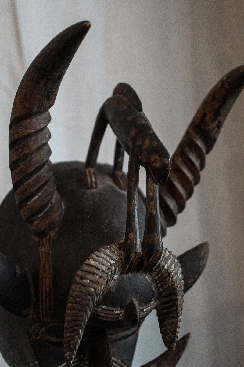 Senufo Kpelie Mask On Stand-photo-4