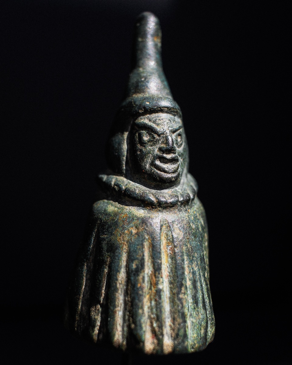 Gallo-roman Bronze Statuette Of Telesphorus On A Pedestal-photo-2