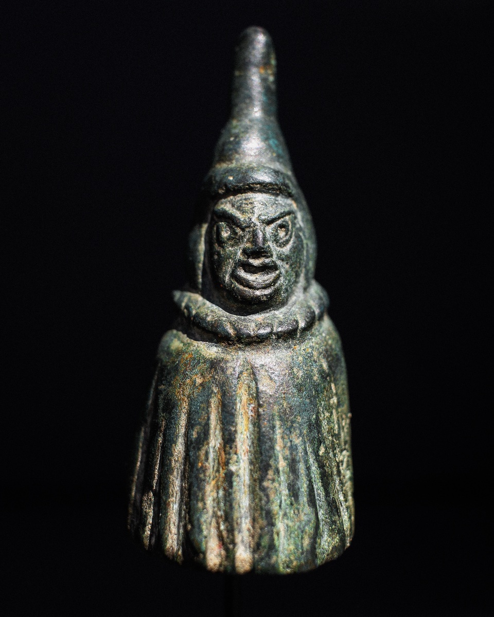 Gallo-roman Bronze Statuette Of Telesphorus On A Pedestal-photo-3