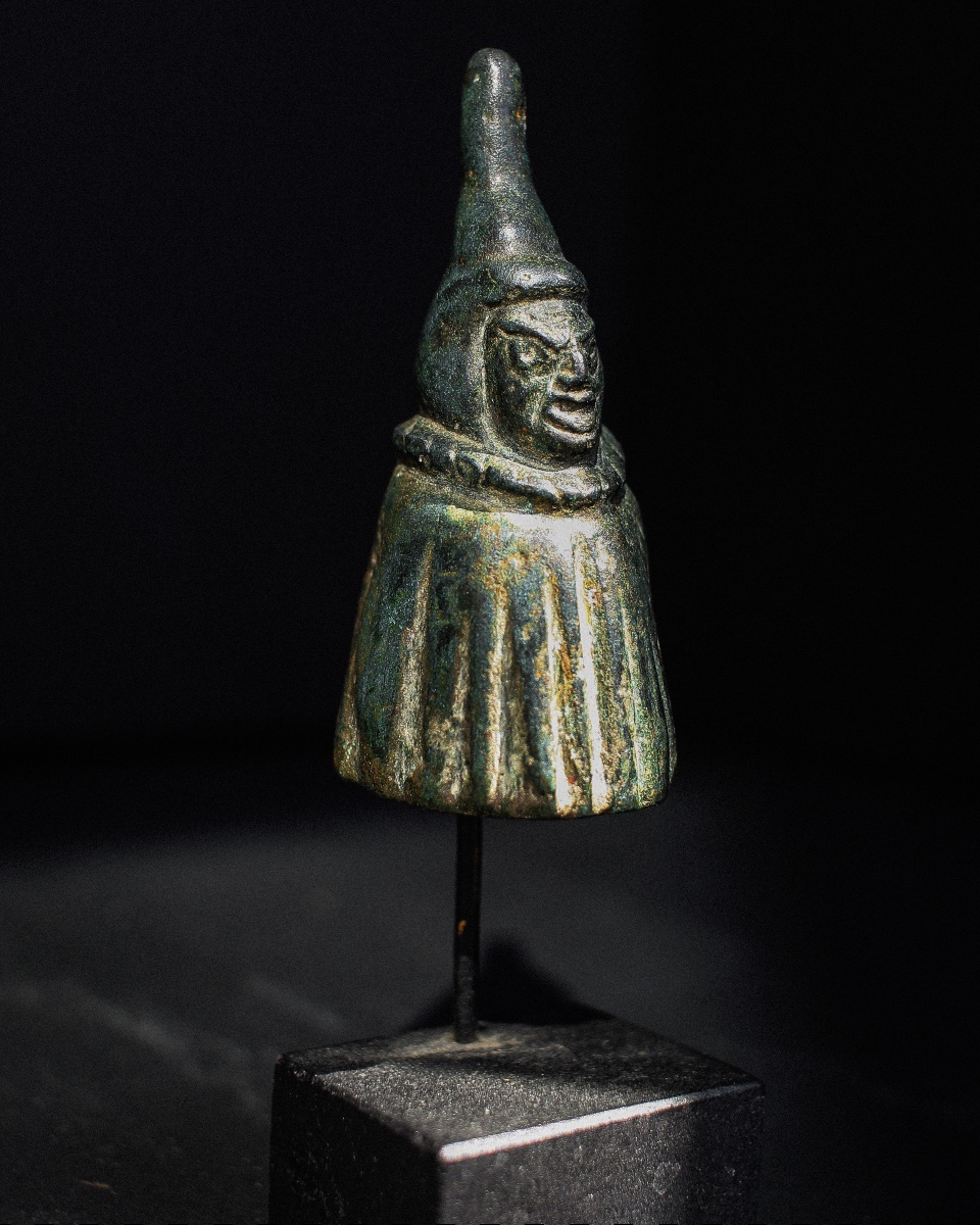 Gallo-roman Bronze Statuette Of Telesphorus On A Pedestal-photo-1