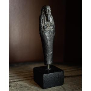 Basalte noir égyptien de la période tardive (664 - 332 av. J.-C.) Oushebti