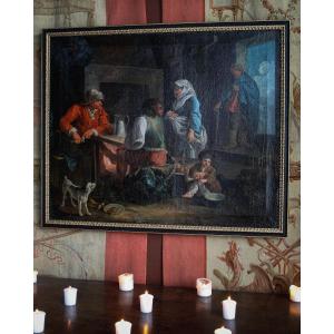 A Peasant Dinner, Circle Of The Le Nain Brothers (1600-1677), Oil On Canvas