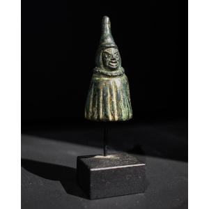 Gallo-roman Bronze Statuette Of Telesphorus On A Pedestal