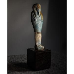 Late Period Faience Ushabti On Stand
