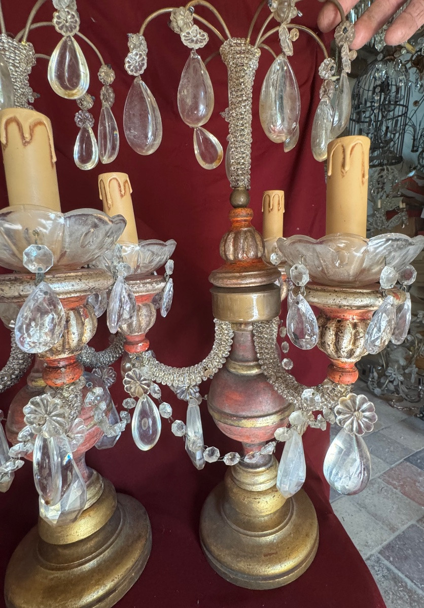 Lampes De Table Bois Et Cristal-photo-2