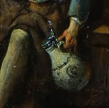 Scène de cuisine aux figures et légumes par Jan Baptist Lambrechts (1680–1731) - 26,5 X 22,3 cm-photo-3