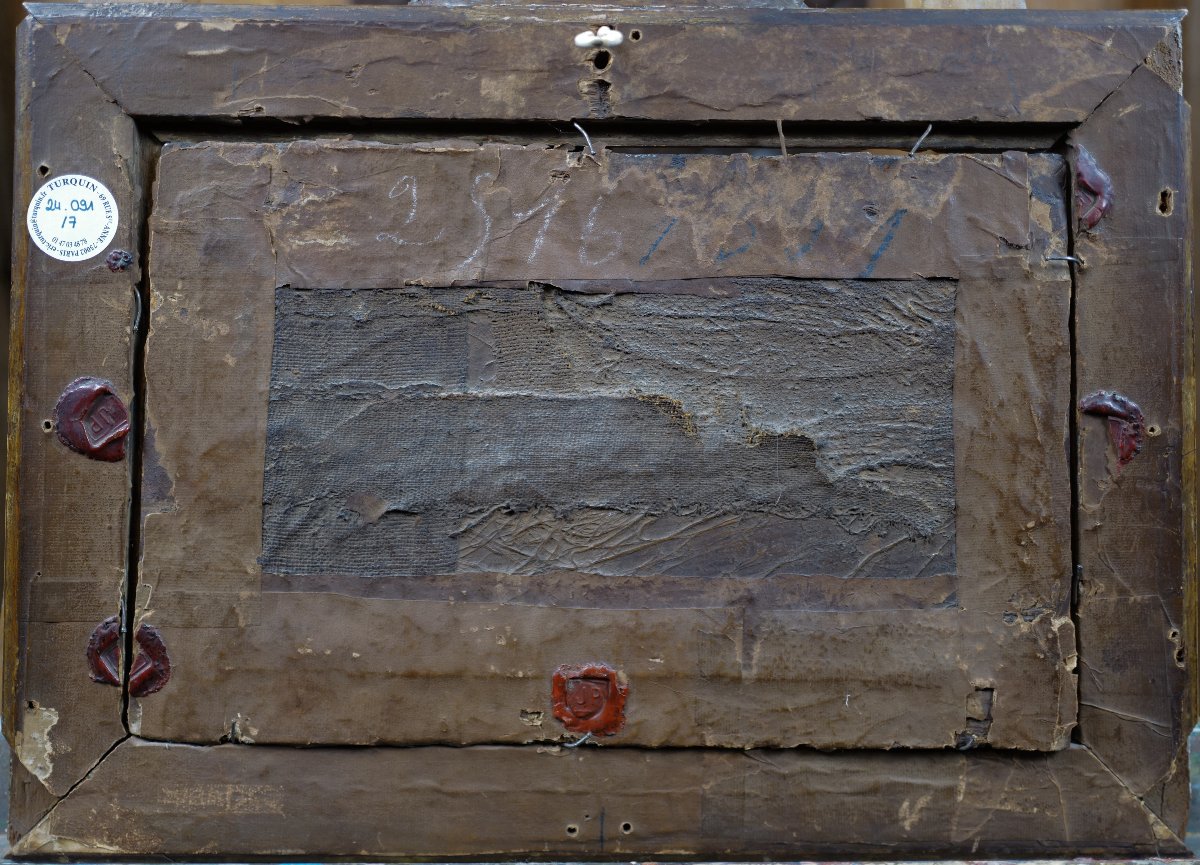 Soldiers' Entertainment By Nicolas Lavreince (1737 - 1807) Dim. 22 X 35 Cm-photo-4