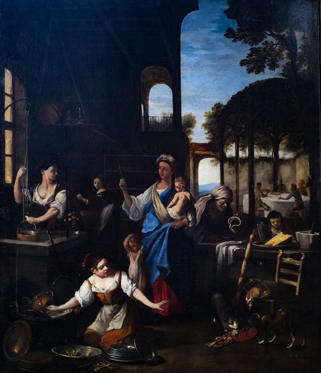 École italienne du XVIIIe siècle Suiveur de Giuseppe Maria Crespi (115 x 94 cm)-photo-2