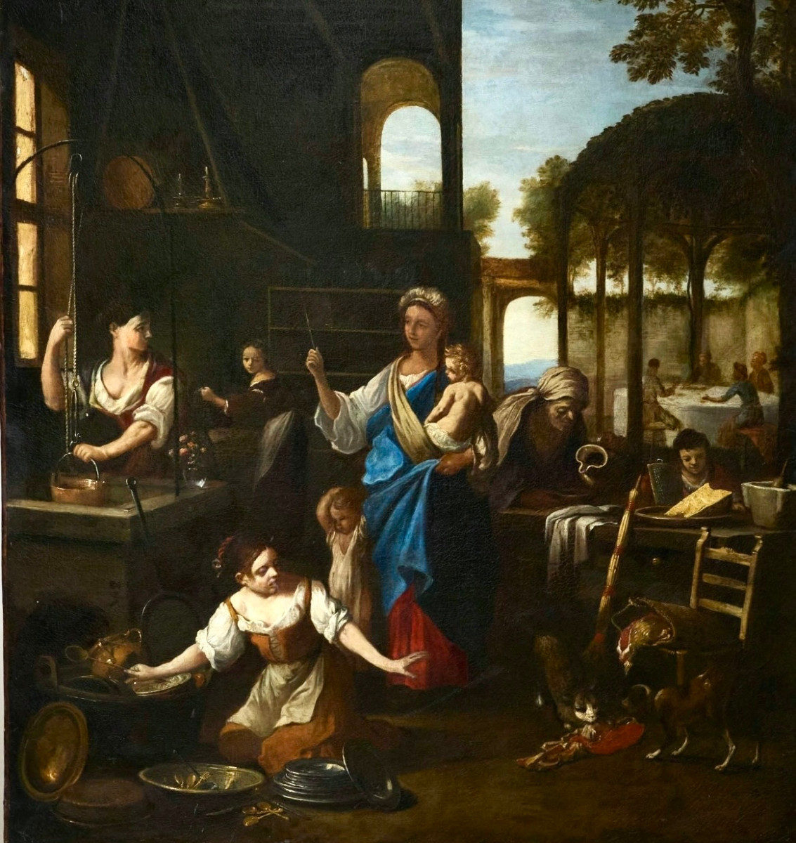 École italienne du XVIIIe siècle Suiveur de Giuseppe Maria Crespi (115 x 94 cm)-photo-4