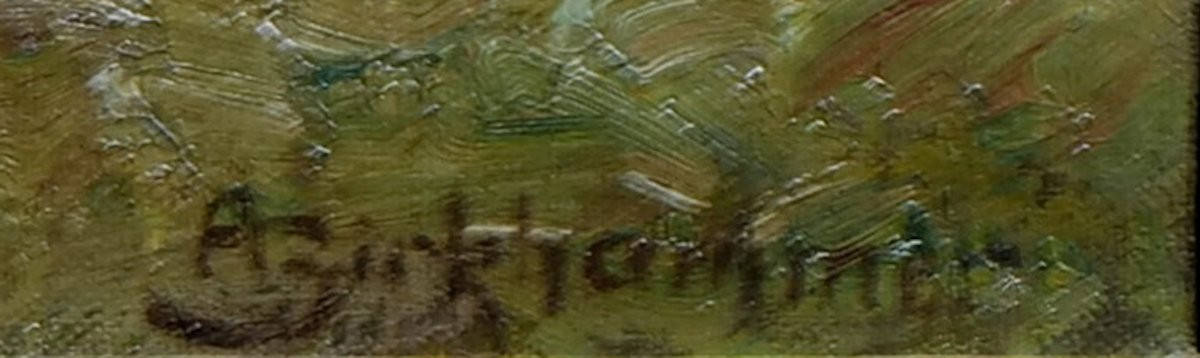 Axel Birkhammer  (1874 _ 1936) – Paysage Impressionniste – hst - École. All. (50 X 31cm)-photo-2