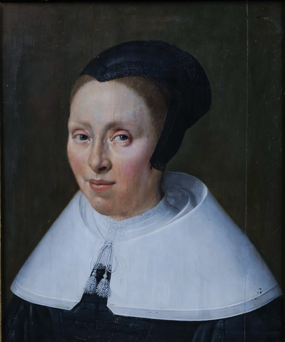 Portrait de dame - Entourage de Michiel Jansz. van Mierevelt (1566–1641) - 44 X 38 cm-photo-2