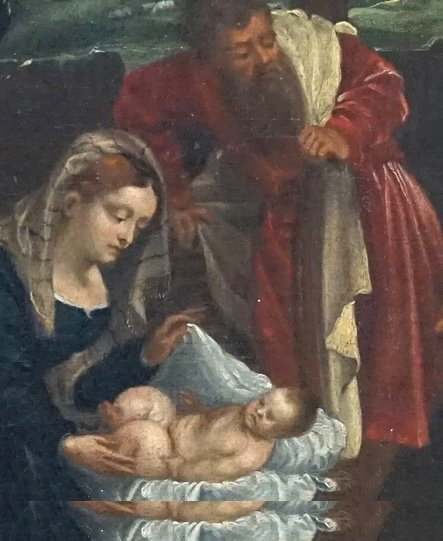 Nativity - Northern School - 17th Century - 64 X 51 Cm-photo-4