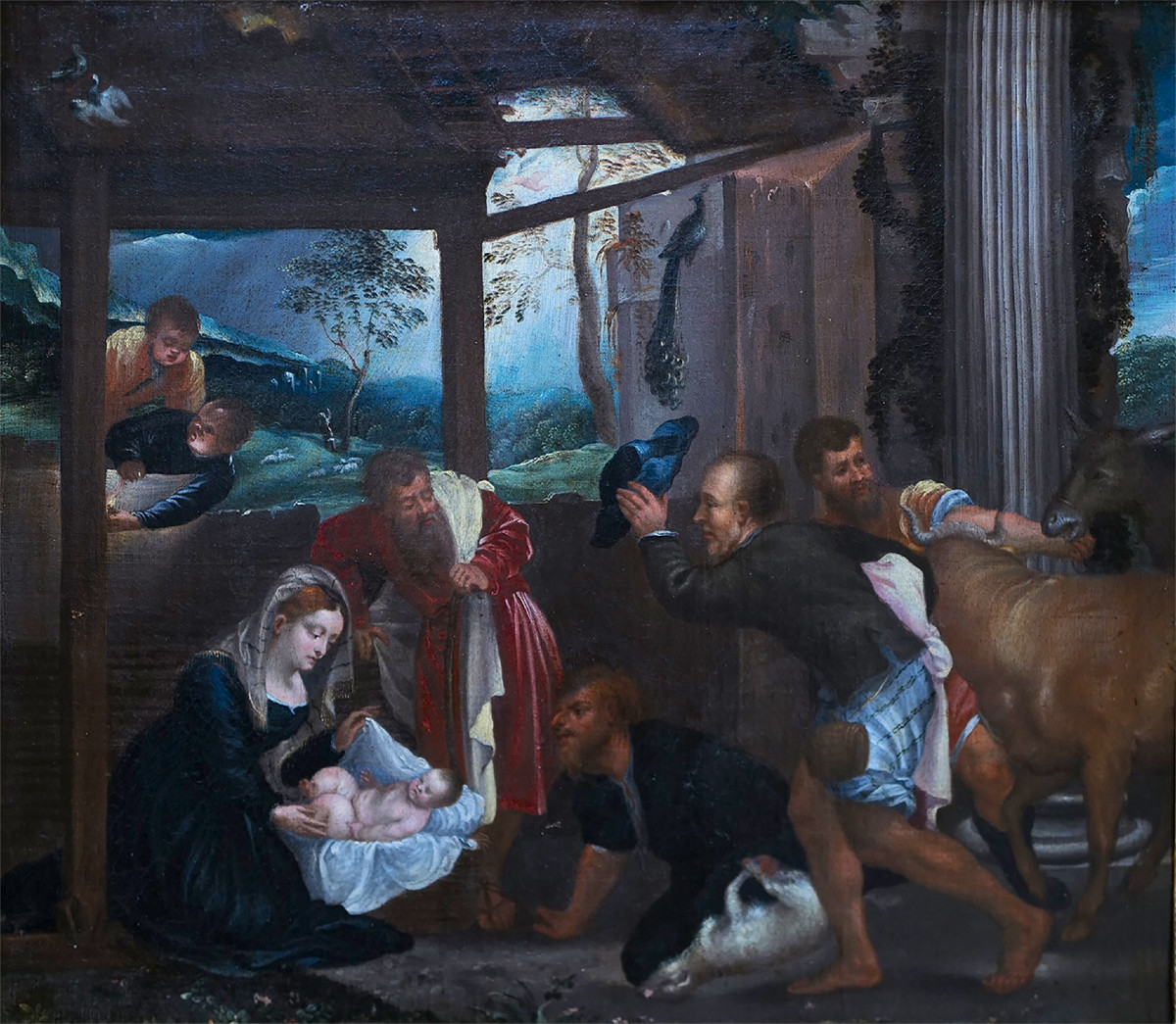 Nativity - Northern School - 17th Century - 64 X 51 Cm-photo-2