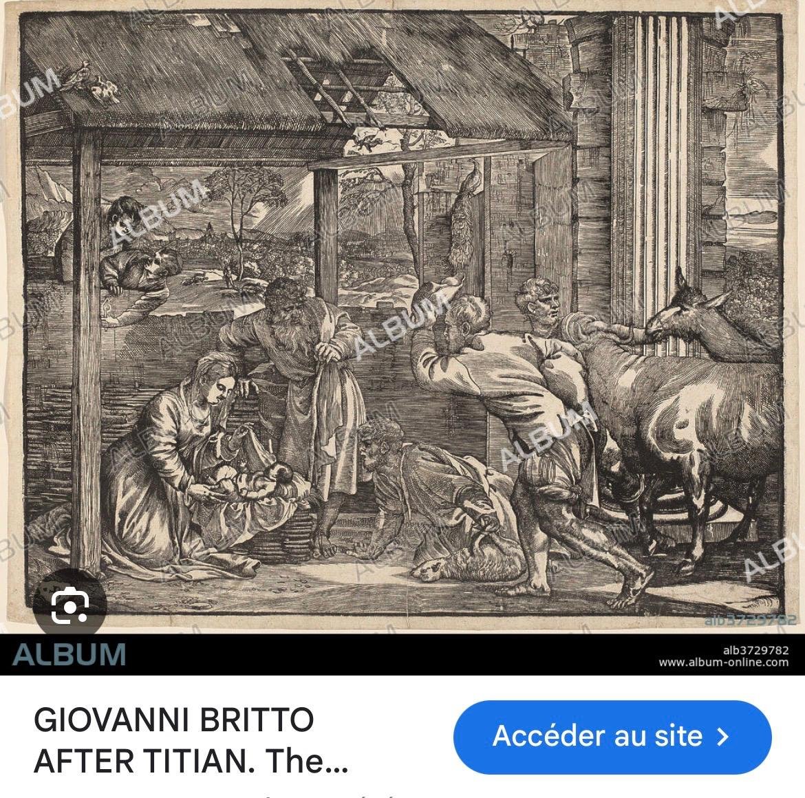 Nativité d'après Titien - école italienne - XVIIe - 64 X 51 cm-photo-2