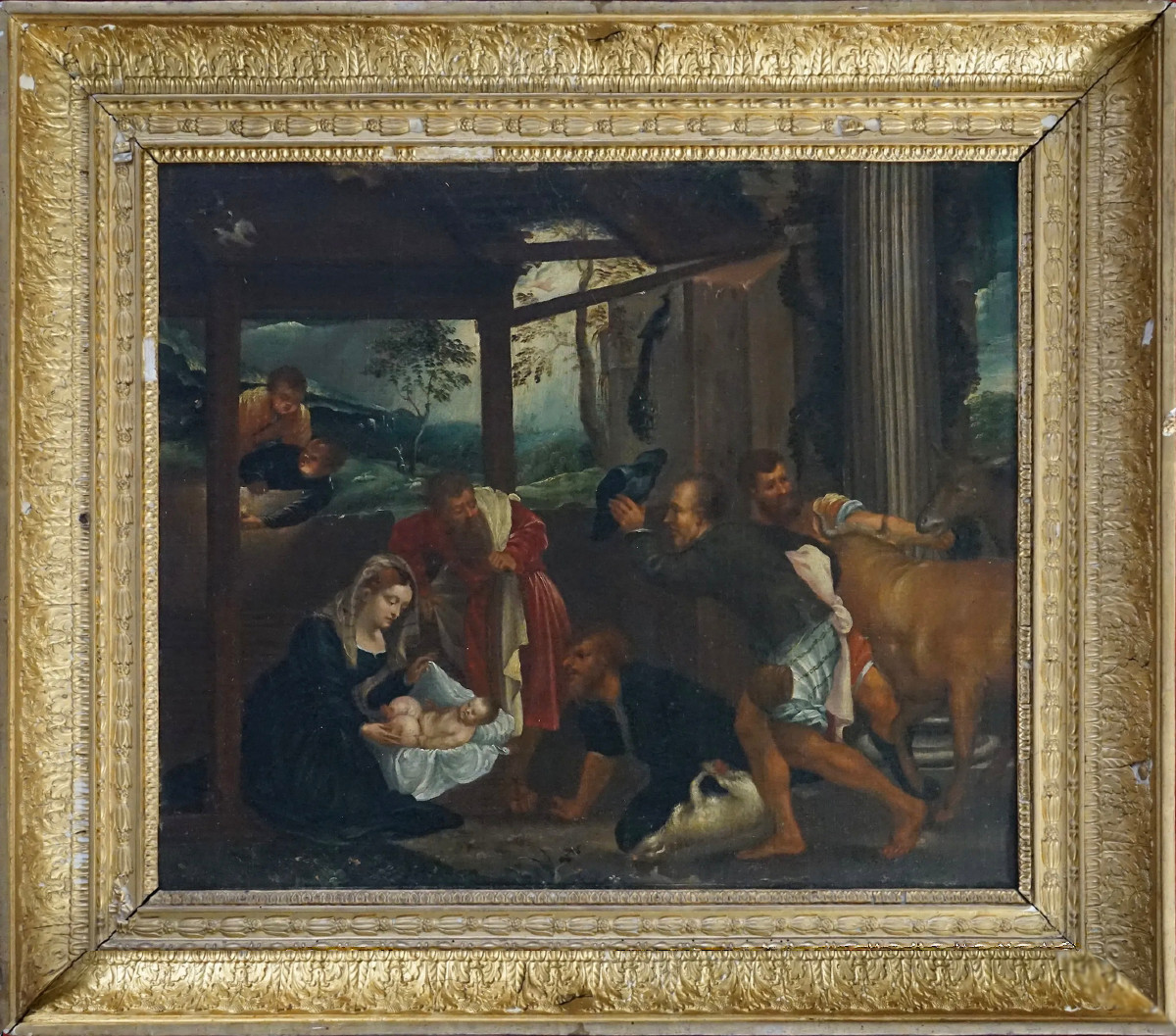 Nativity - Northern School - 17th Century - 64 X 51 Cm