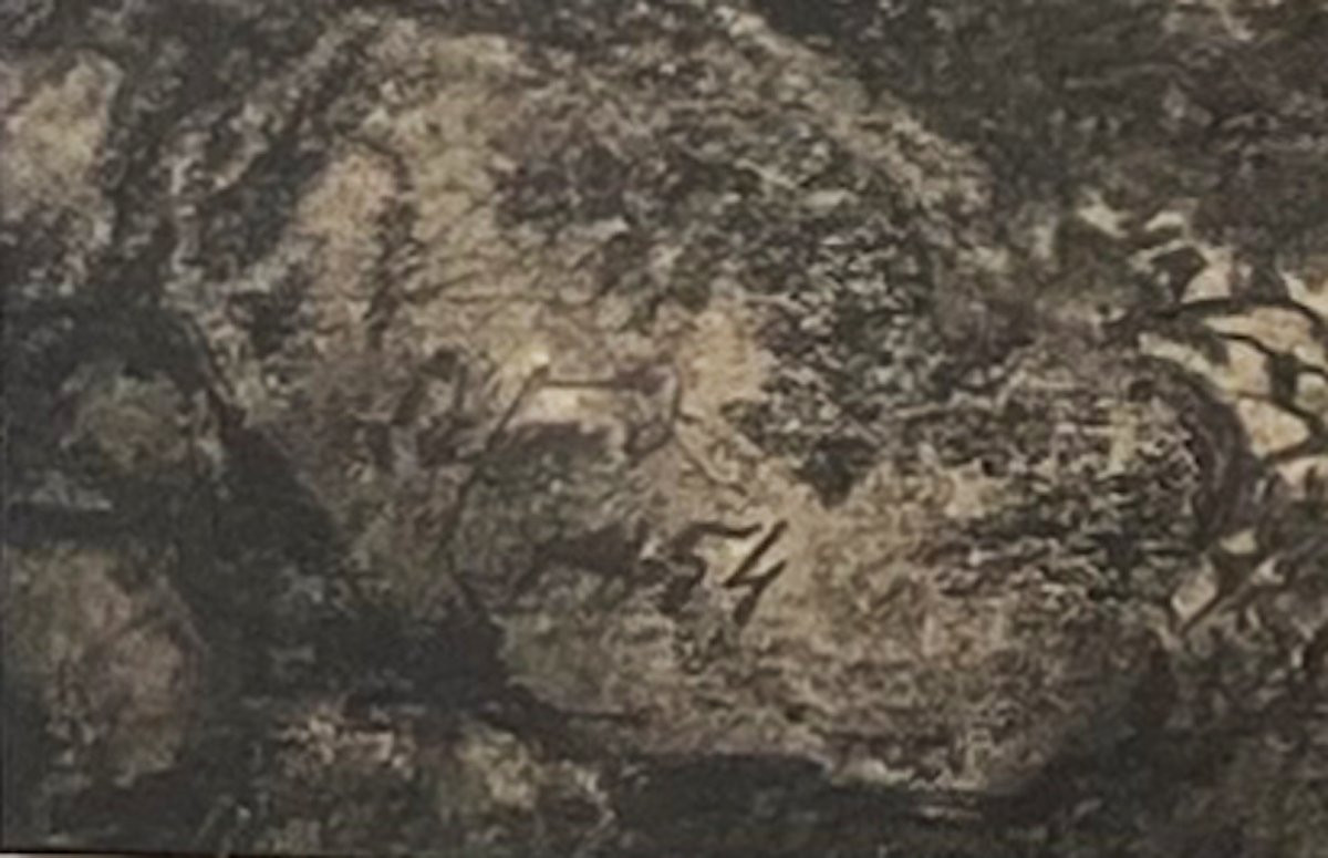 Black Stone Drawing On Paper, Signed And Dated Lower Right -photo-2