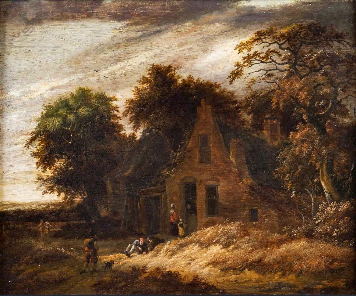 Animated Landscape Attributed To Roelof Van Vries 1630 - 1681 (33 X 40 Cm)-photo-2