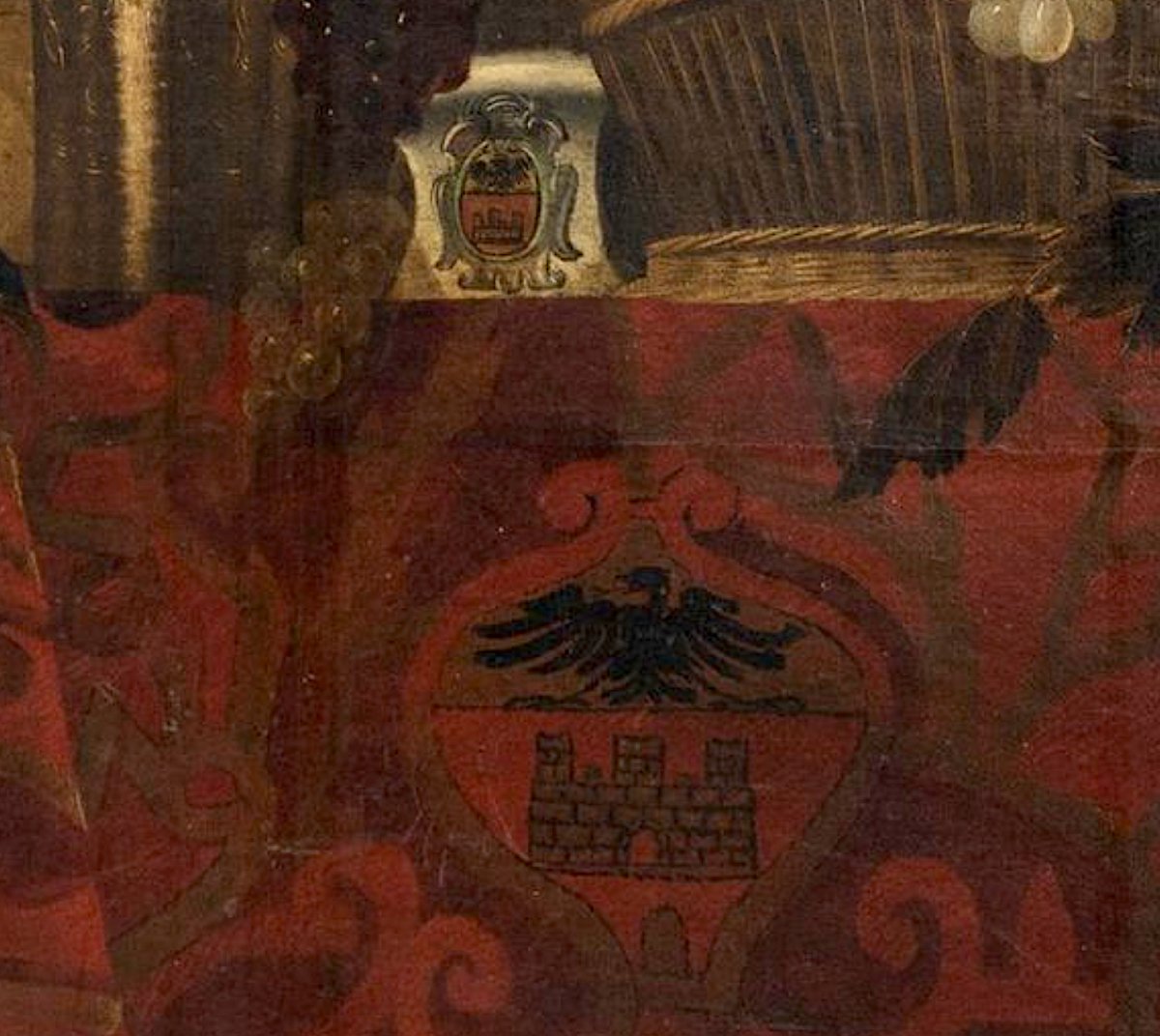 Very Large 17th-century Still Life By Jan D. De Heem (119 X 137 Cm) With Giustianini Coat Of Arms-photo-2