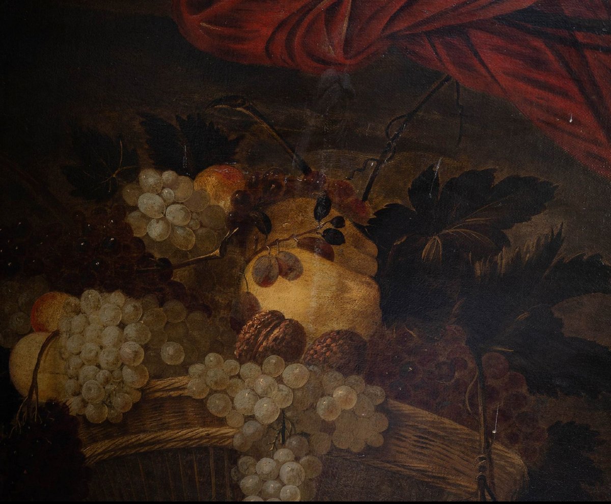 Very Large 17th-century Still Life By Jan D. De Heem (119 X 137 Cm) With Giustianini Coat Of Arms-photo-3