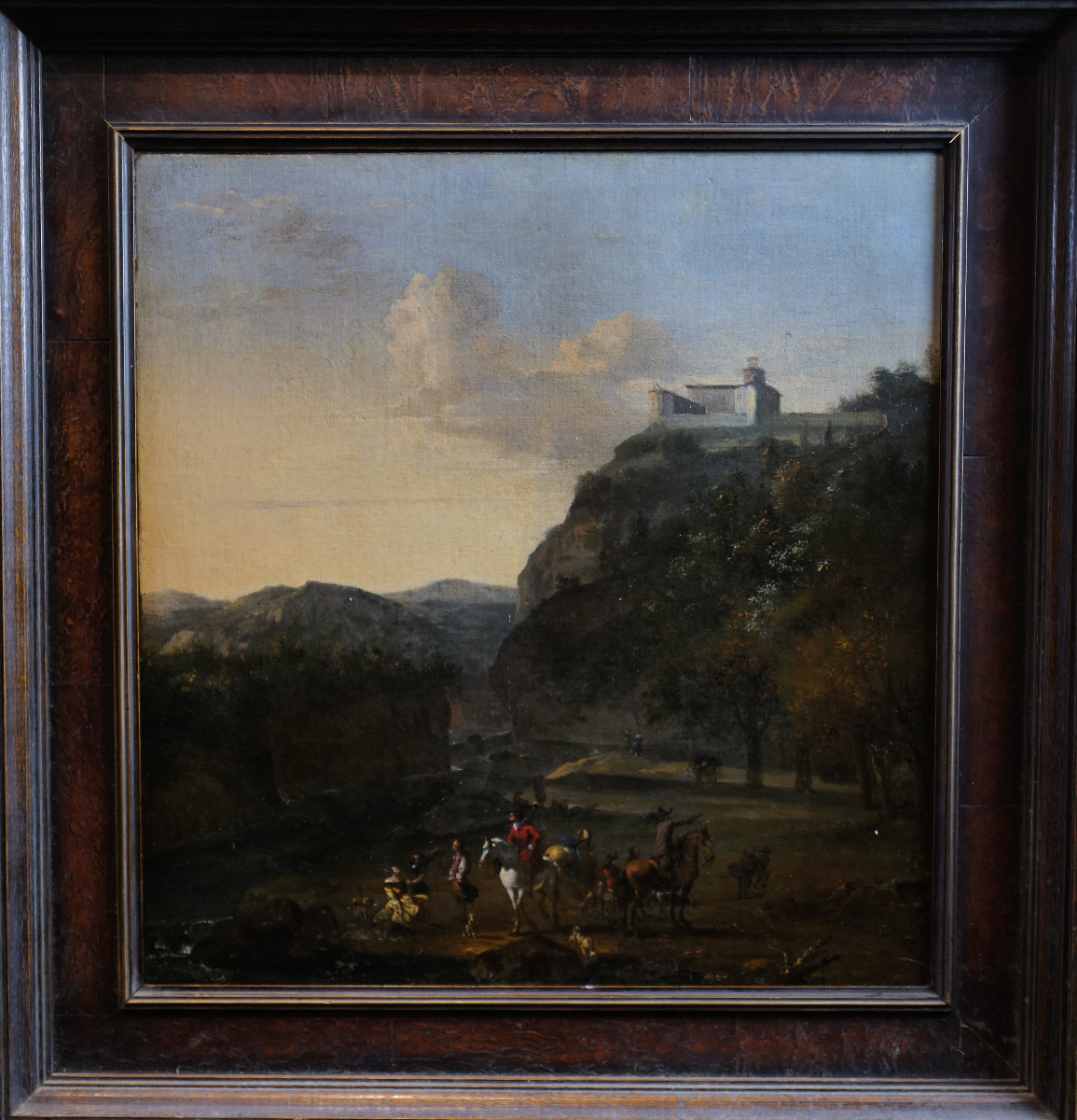 École hollandaise XVIIe Cavaliers dans un paysage de montagne (49 X 50 cm)