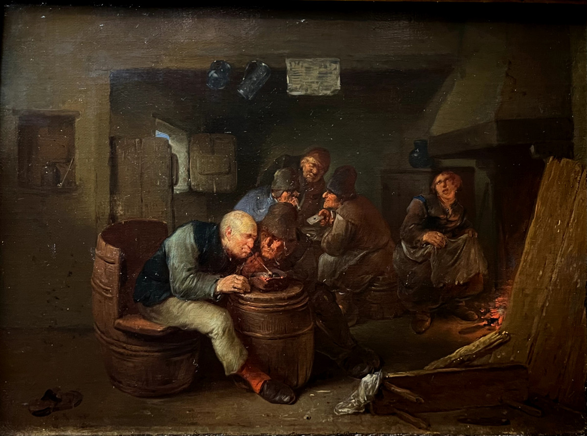 Egbert Van Heemskerck (1634 - 1704) Smokers And Card Players In A Tavern 27 X 36 Cm-photo-1