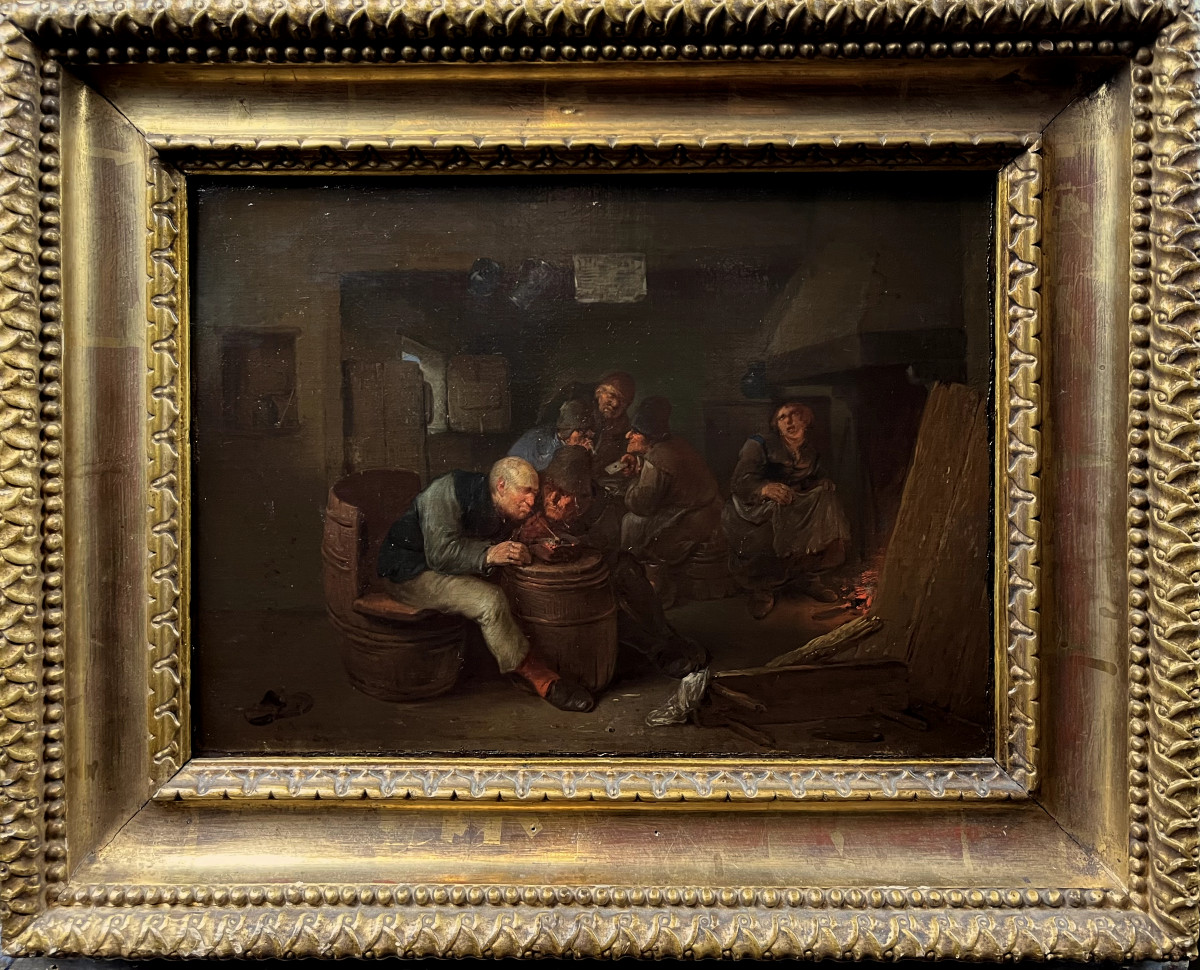 Egbert Van Heemskerck (1634 - 1704) Smokers And Card Players In A Tavern 27 X 36 Cm