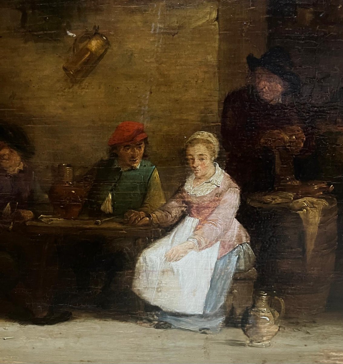 École française du XVIIIe siècle, d’après David Teniers le Jeune (36 X 51 cm) huile/panneau-photo-3