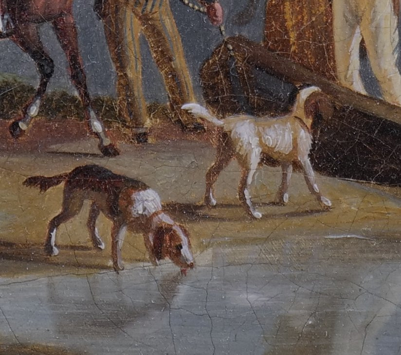 École française  XIXe siècle, dans le goût de Jean-Baptiste Le Prince (25,4 X 32,5 cm)-photo-3