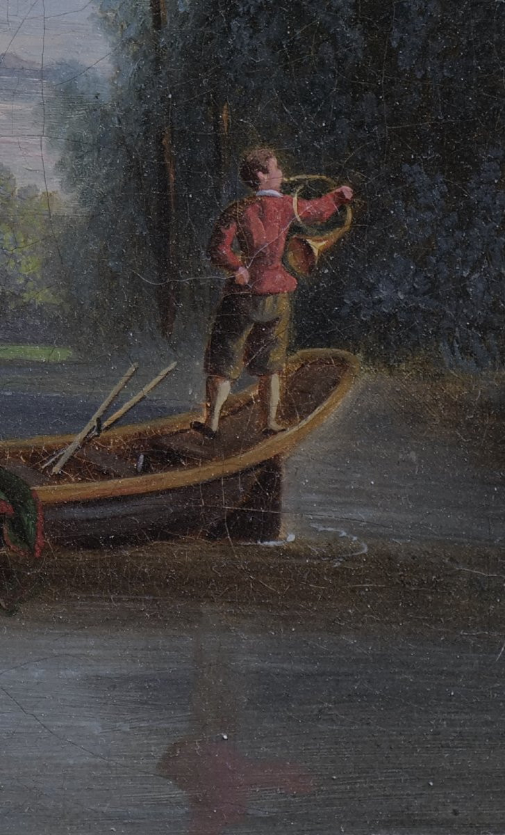 École française  XIXe siècle, dans le goût de Jean-Baptiste Le Prince (25,4 X 32,5 cm)-photo-4