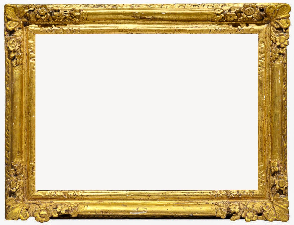 Cadre en bois sculpté et doré à la feuille – Époque Louis XIV - 63 x 49 cm (feuillure 51,5 x 37