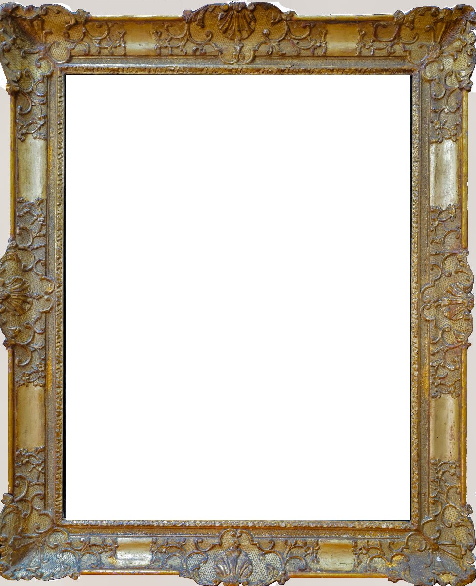 Important cadre Régence en bois sculpté et doré – vers 1715-1735 - 127X105 / 105X82 cm)