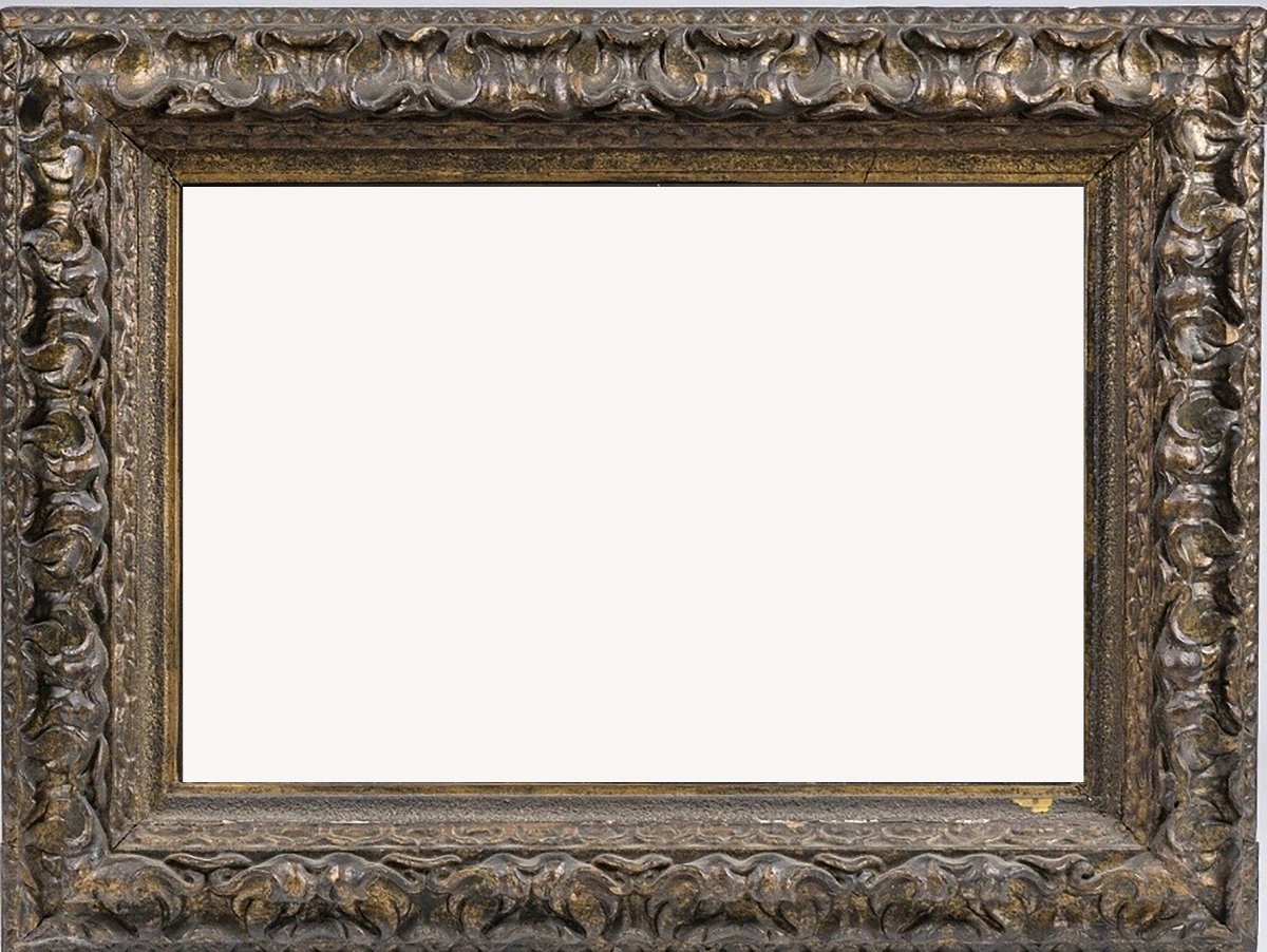 Cadre espagnol en bois sculpté et doré – fin XVIe / début XVIIe siècle (113X85 / 86,5 X52,5 cm)