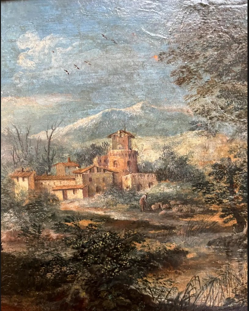 Roman School, C. 1700, Follower Of Gaspard Dughet (1615–1675); Dimensions: 21 × 16 Cm-photo-6