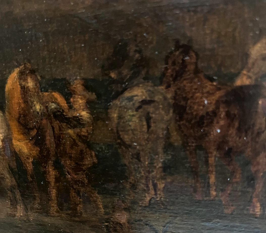 Stable - 19th-century European School, After Pieter Wouwerman. (36 × 40 Cm - Frame 59 × 54)-photo-4