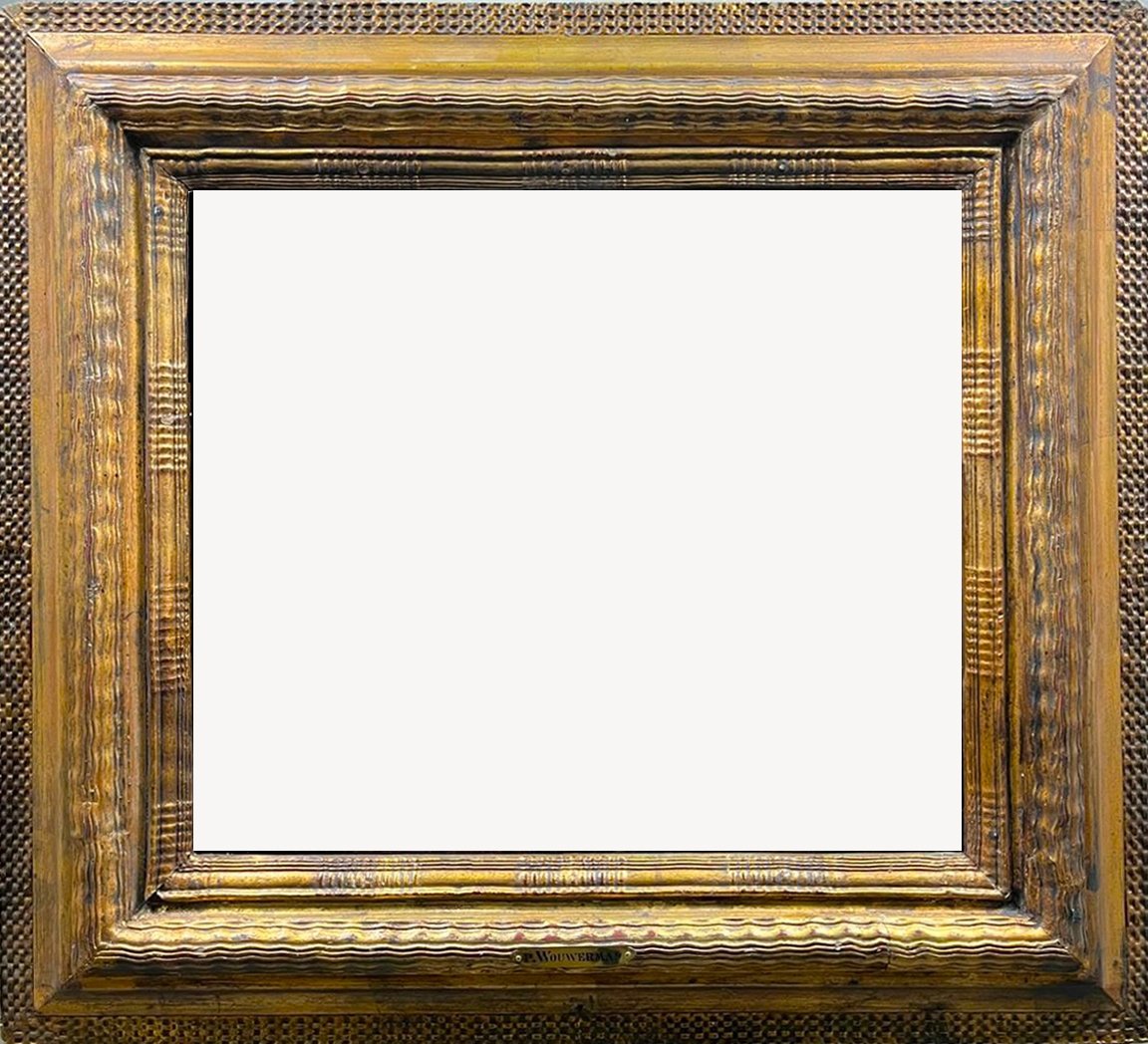 Cadre doré XIXe de style hollandais 59 X 54 cm / Feuillure 41,5 X 36,5 cm 