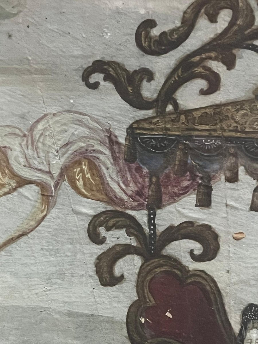 18th Century - Fan Panel Painted With Chinese Motifs - 24.5 X 43 Cm -photo-3