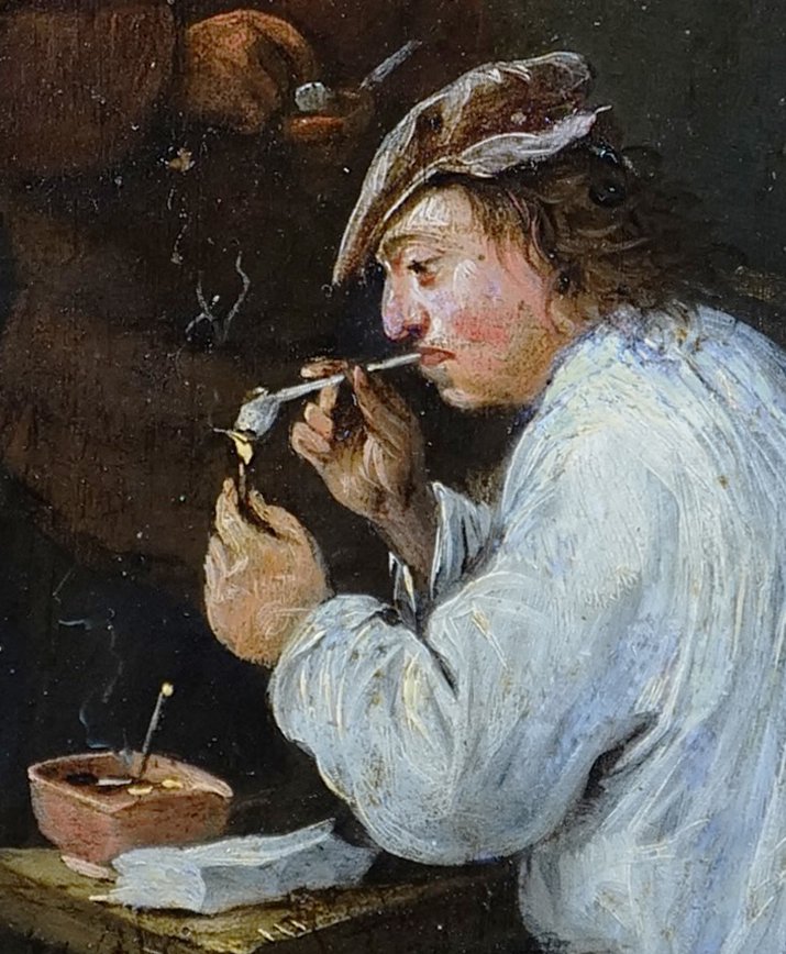 Tavern Scene Attributed To Matthieu Van Helmont (1623–1679), Oil On Copper, 17 × 22.5 Cm-photo-3