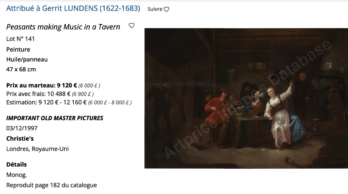 “gamblers And Drinkers” By Gerrit Lundens (amsterdam 1622–1686) 58 X 49 Cm-photo-4