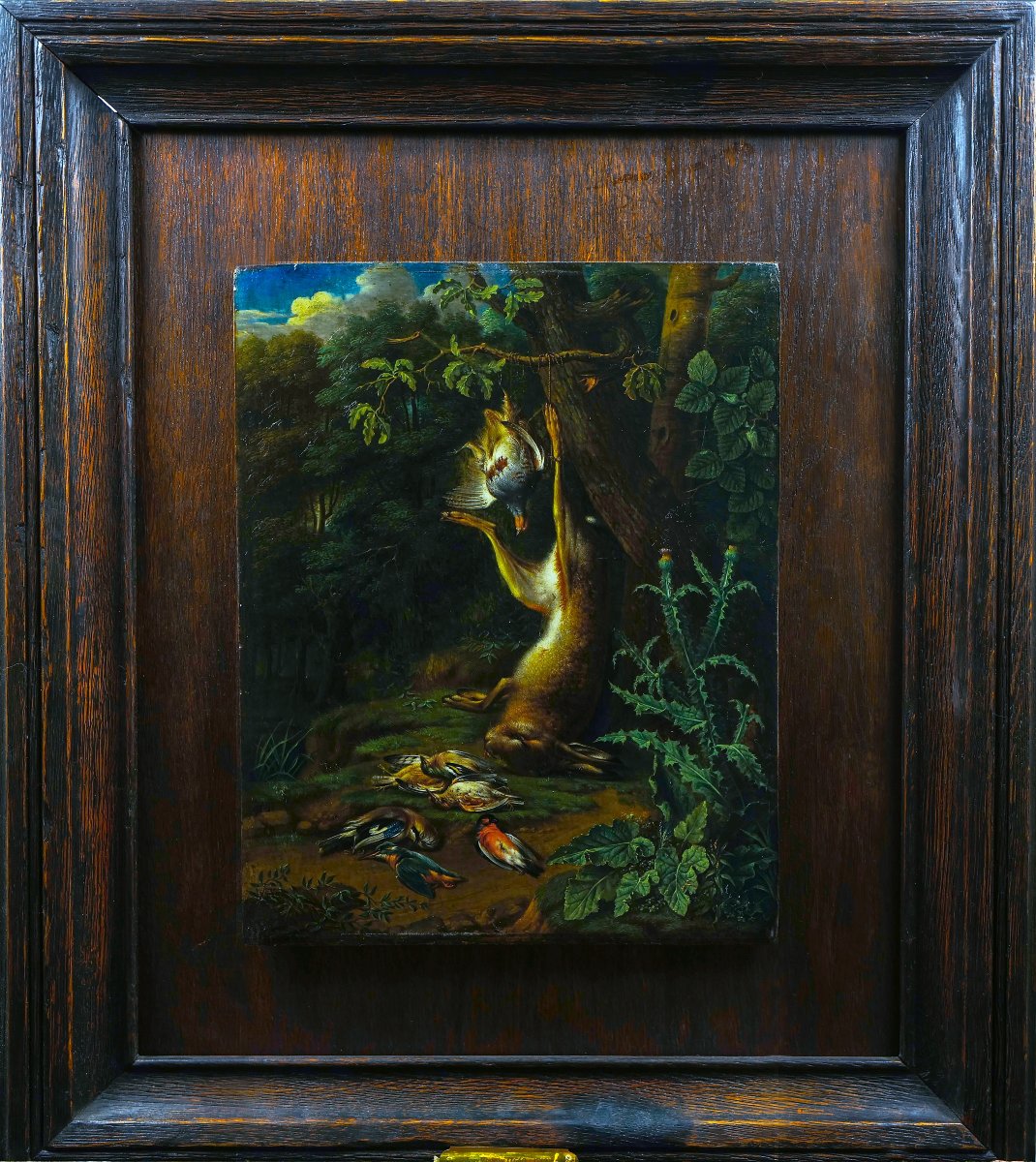 Nature morte aux gibiers attrib. Philip Ferdinand de Hamilton (1664-1750) hsp 32 X 24 cm-photo-2