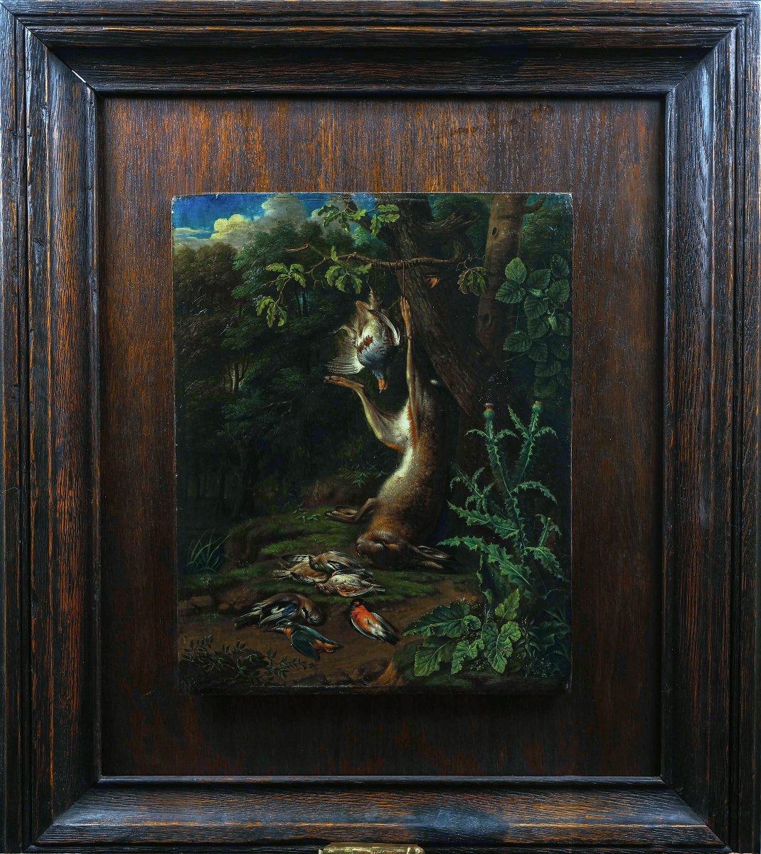 Nature morte aux gibiers attrib. Philip Ferdinand de Hamilton (1664-1750) hsp 32 X 24 cm-photo-2