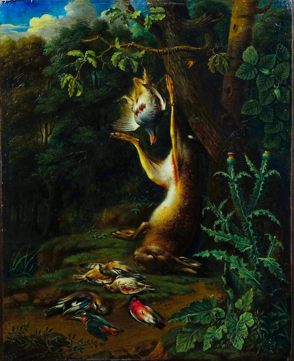 Nature morte aux gibiers attrib. Philip Ferdinand de Hamilton (1664-1750) hsp 32 X 24 cm