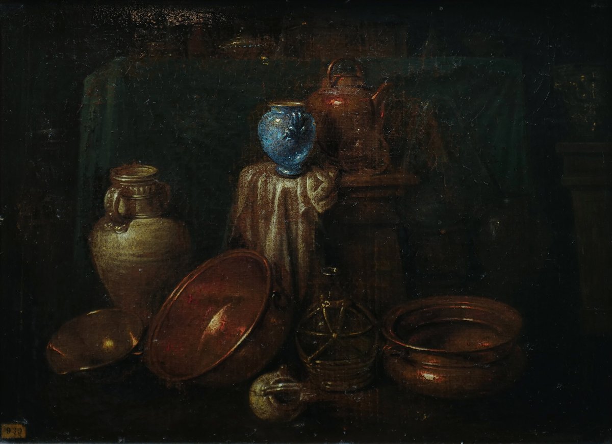 Gian Domenico Valentino (active C. 1661–1681) Still Life With Kitchen Utensils (32×43)-photo-2