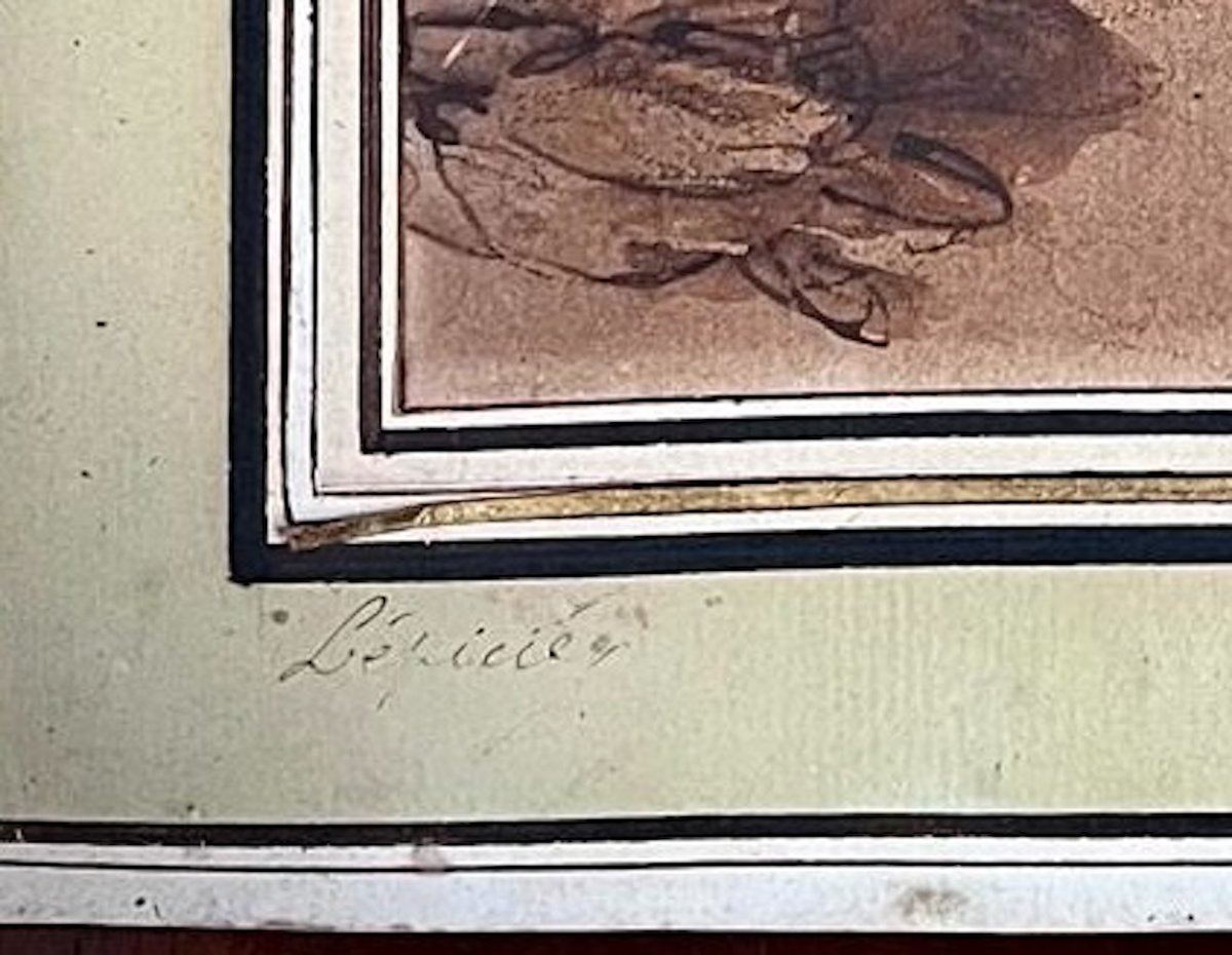 18th-century French Painting—kitchen Scene—brown Wash Highlighted With White (29 × 25 Cm), 18th-century Frame-photo-3