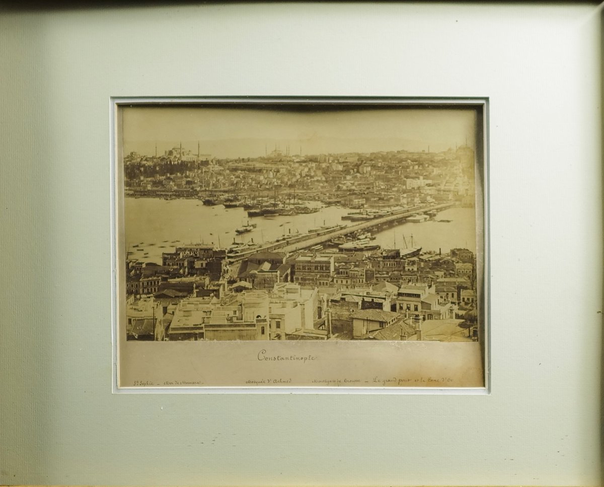 Constantinople (istanbul) – The Golden Horn And The Galata Bridge - Albumen Print (28 X 33 Cm)-photo-3