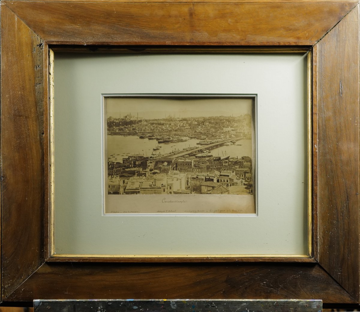 Constantinople (istanbul) – The Golden Horn And The Galata Bridge - Albumen Print (28 X 33 Cm)