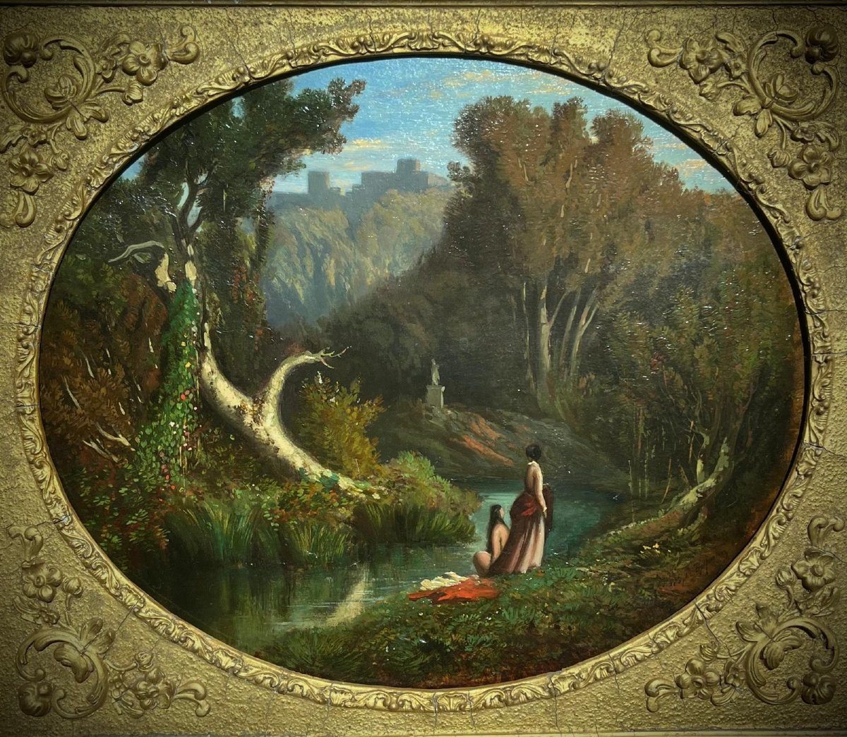 Adolphe Balfourier (1816–1898)  View Of Chigi Park In Ariccia (45 × 51 Cm, Framed)-photo-8