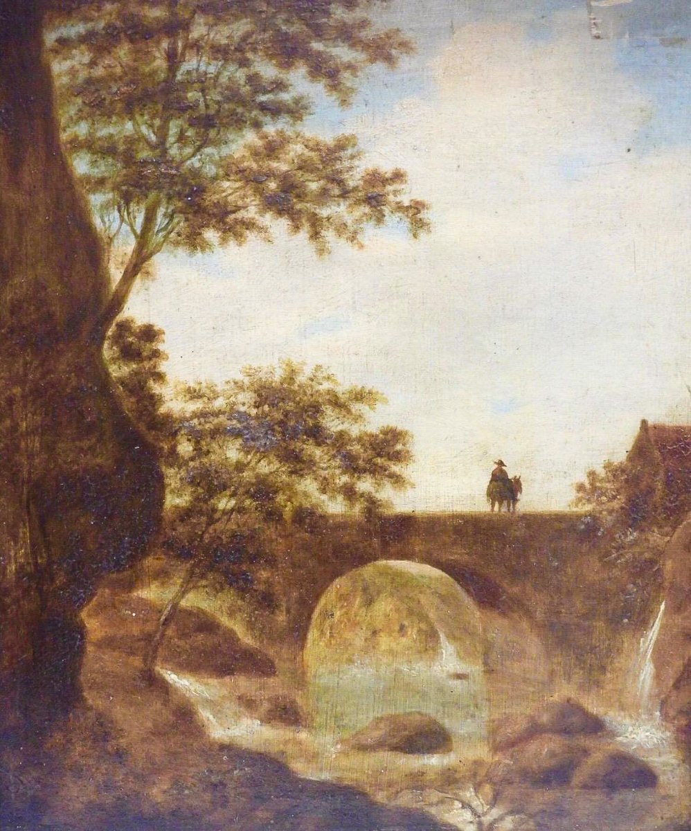 Mid-19th-century Flemish School (oil On Panel) 27 × 24 Cm (without Frame)-photo-3